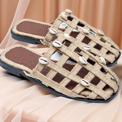 GILLI COWRIE SHELL FLAT MULES
