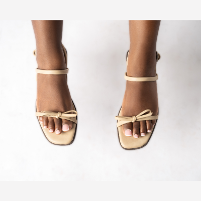 BOW NU-PIEDS LEATHER SANDALS